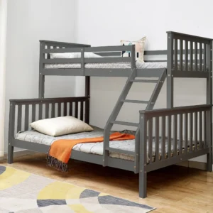 Triple Wooden Bunk Bed with Mattress – Comfort, Safety & Style | TenderSleep
